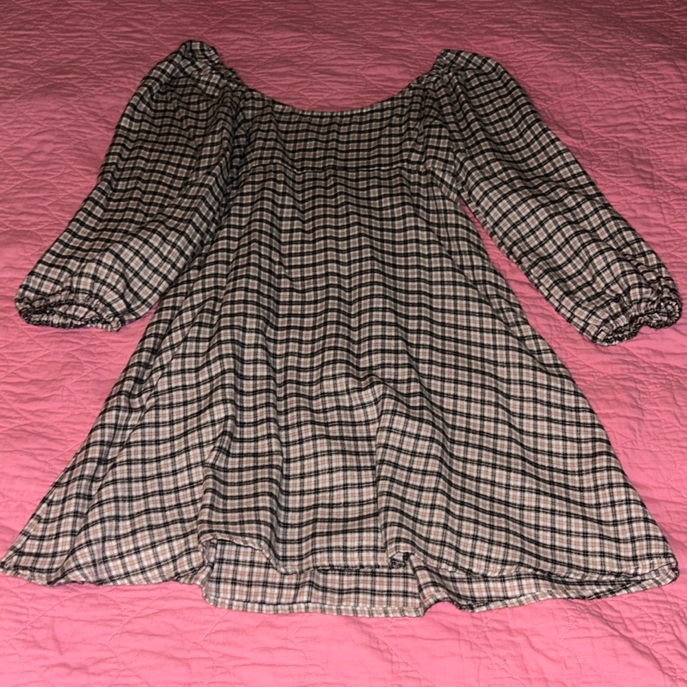 Hollister plaid 3/4 sleeve mini dress